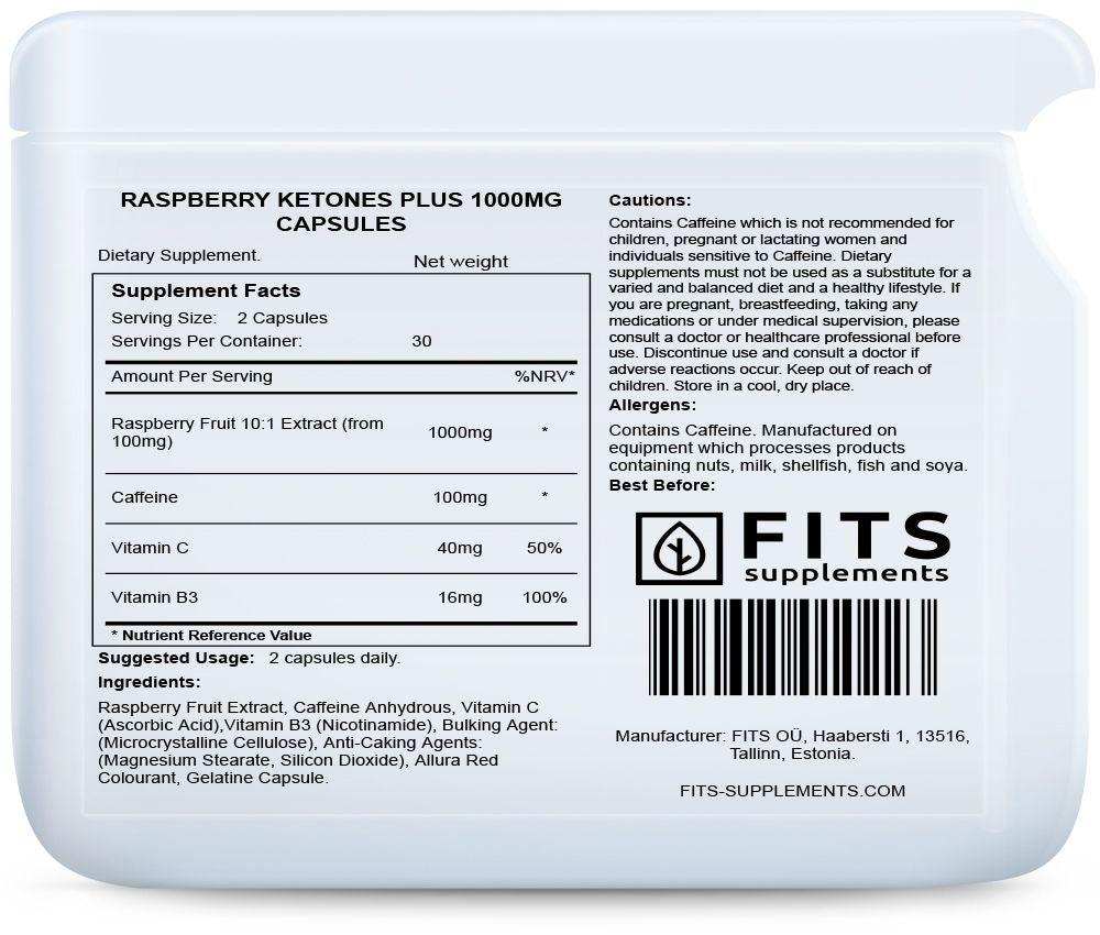 Κετόνες Βατόμουρου 1000mg 60 κάψουλες