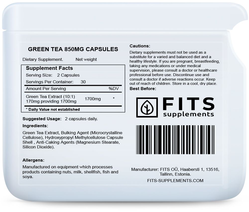 Πράσινο Τσάι 850mg 60 κάψουλες