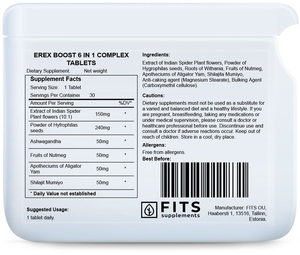 Erex Boost 6 σε 1 Σύμπλεγμα 30 δισκία