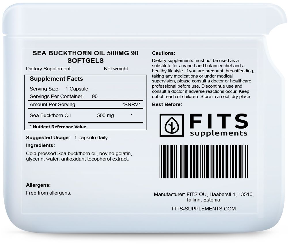 Έλαιο Ιπποφαές 500mg 90 μαλακές κάψουλες