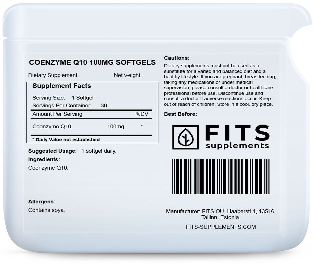 Συνένζυμο Q10 100mg 30 μαλακές κάψουλες