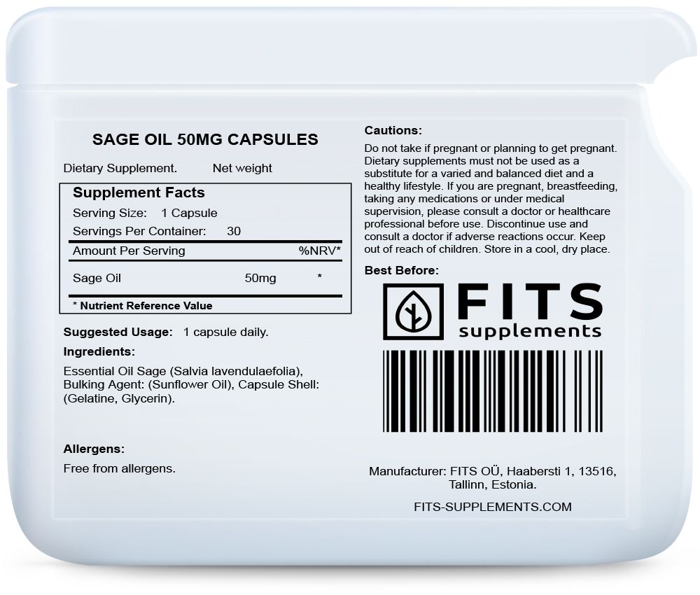 Έλαιο Φασκόμηλου 50mg 30 κάψουλες