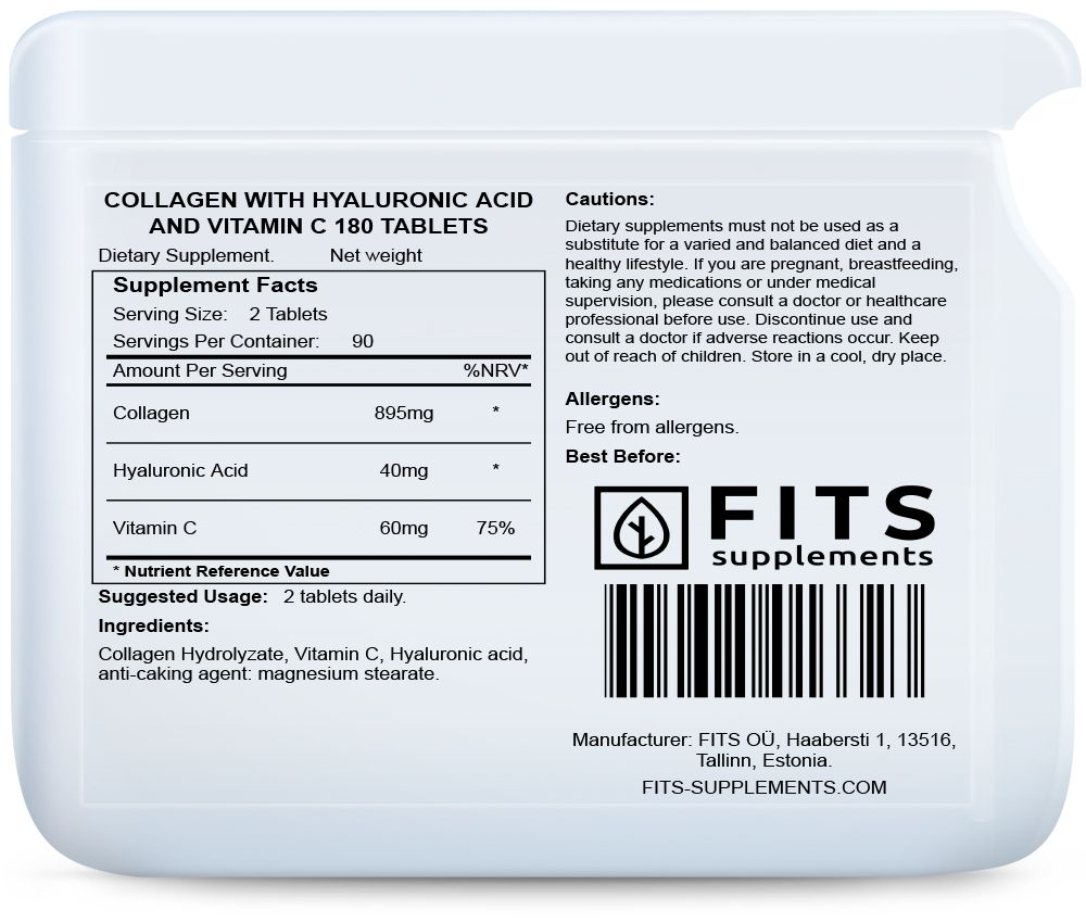 Κολλαγόνο με Υαλουρονικό Οξύ και Βιταμίνη C 180 δισκία