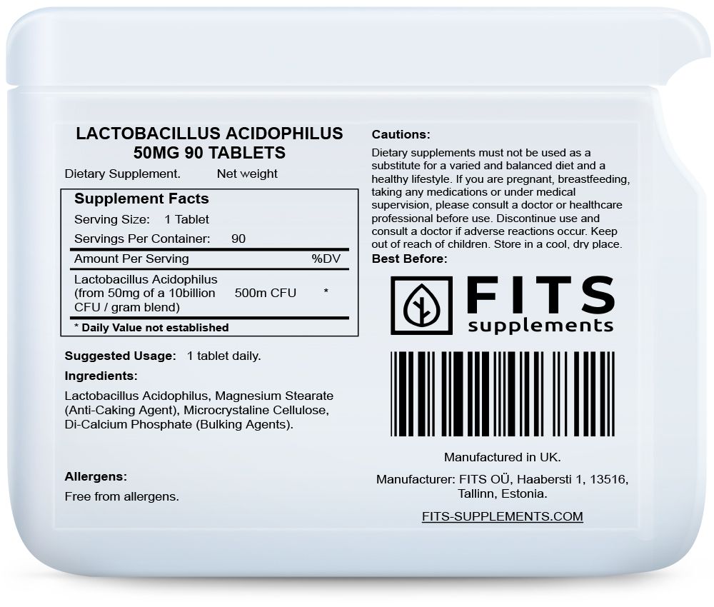 Lactobacillus Acidophilus 50mg 90 δισκία
