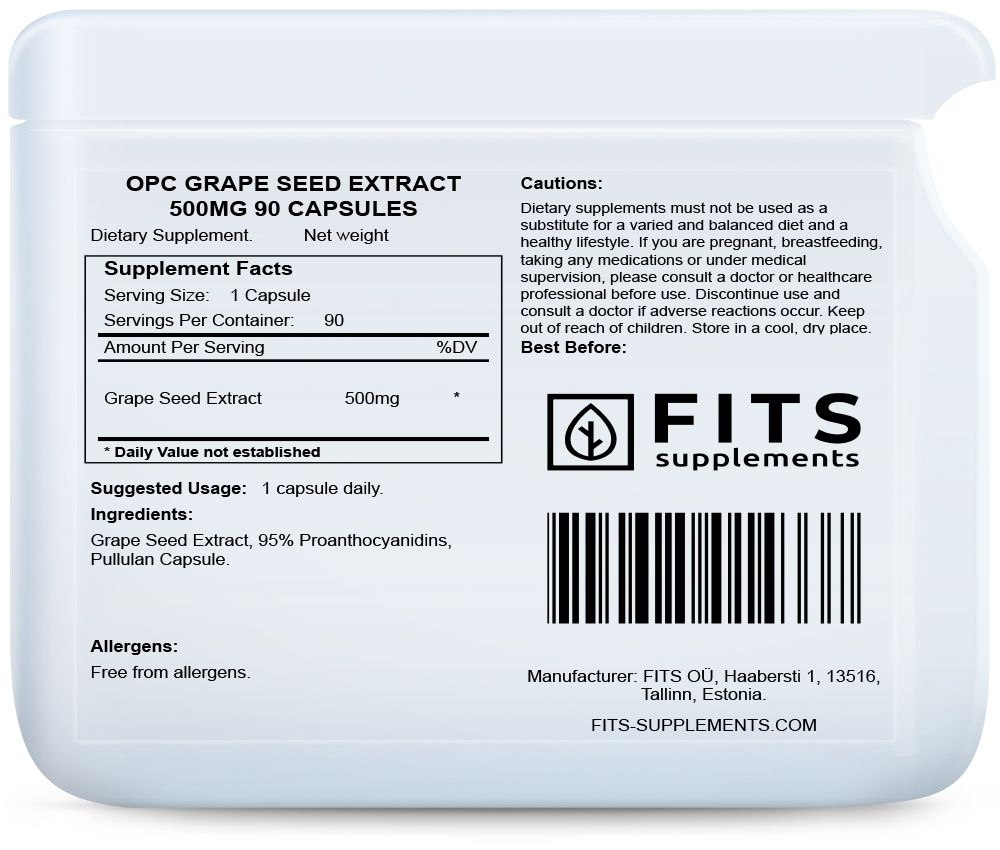 Εκχύλισμα Σπόρων Σταφυλιού OPC 500mg 90 κάψουλες