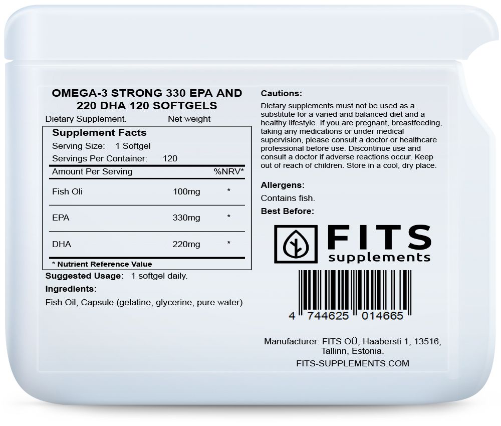 Omega-3 Ισχυρό 330 EPA και 220 DHA 120 μαλακές κάψουλες