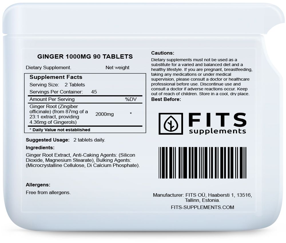 Τζίντζερ 1000mg 90 δισκία