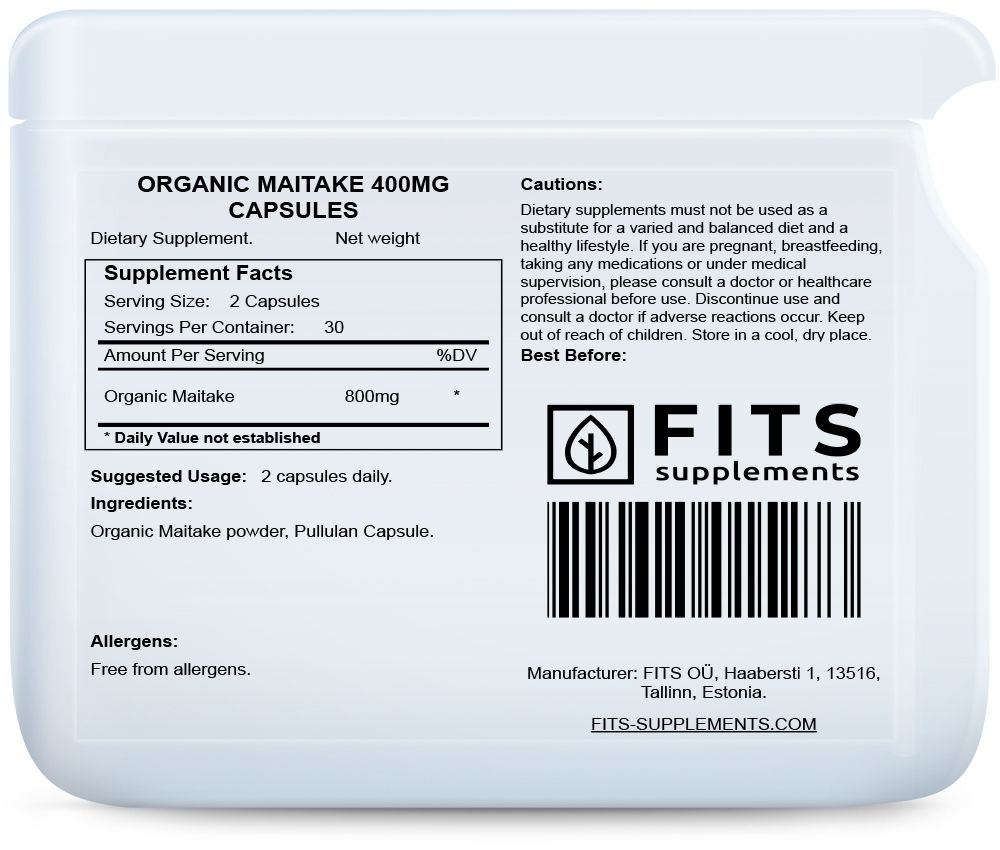 Βιολογικό Maitake 400mg 60 κάψουλες