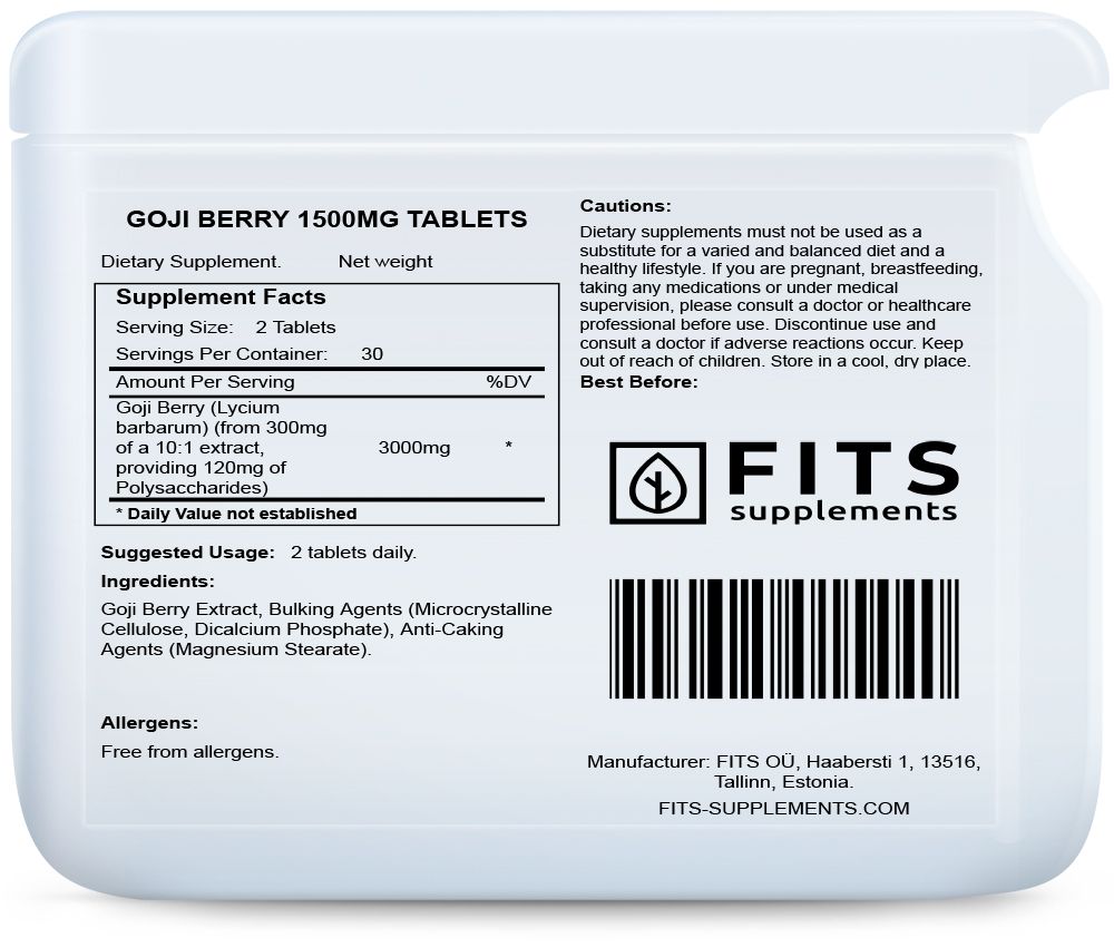 Goji Berry 1500mg 60 δισκία