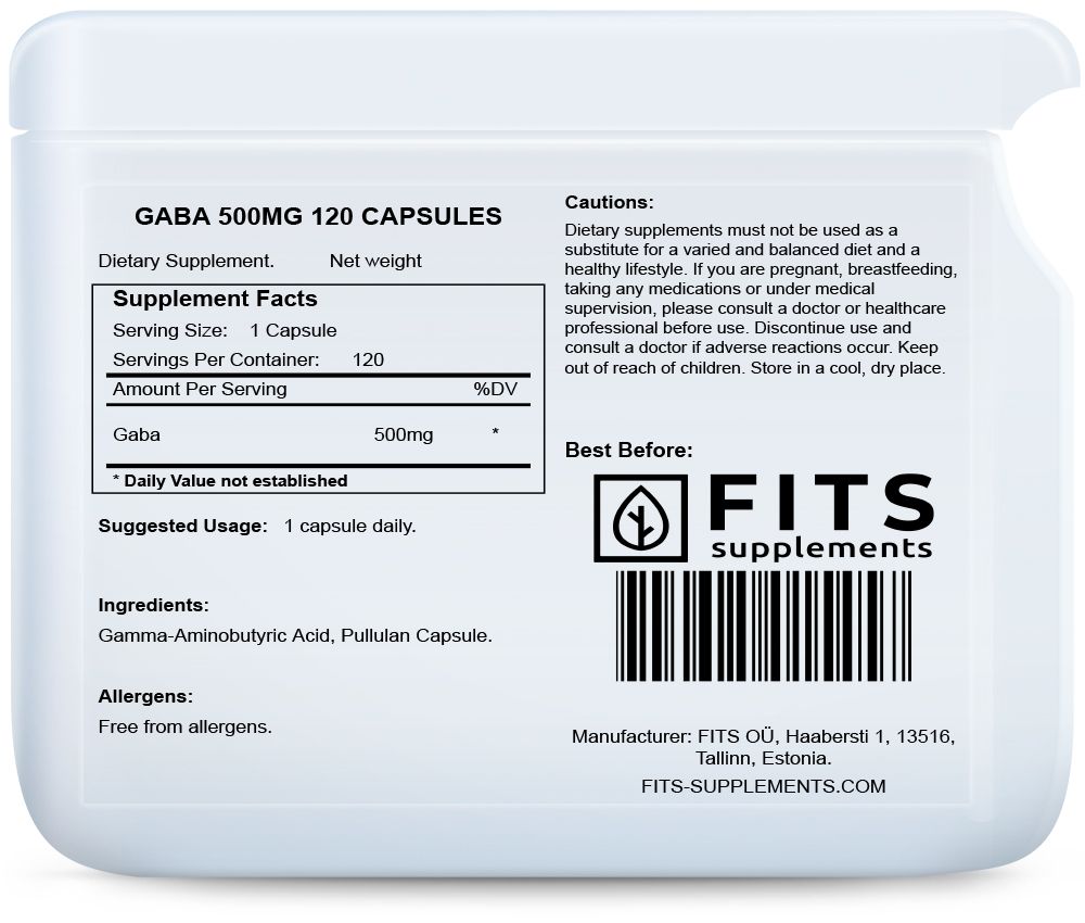 GABA 500mg 120 κάψουλες