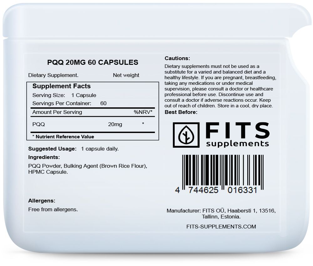 PQQ 20mg 60 κάψουλες