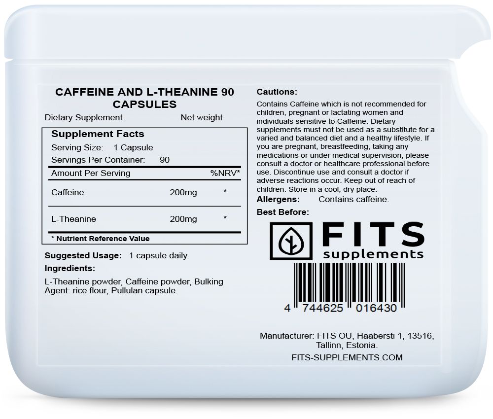 Καφεΐνη και L-Θεανίνη 90 κάψουλες
